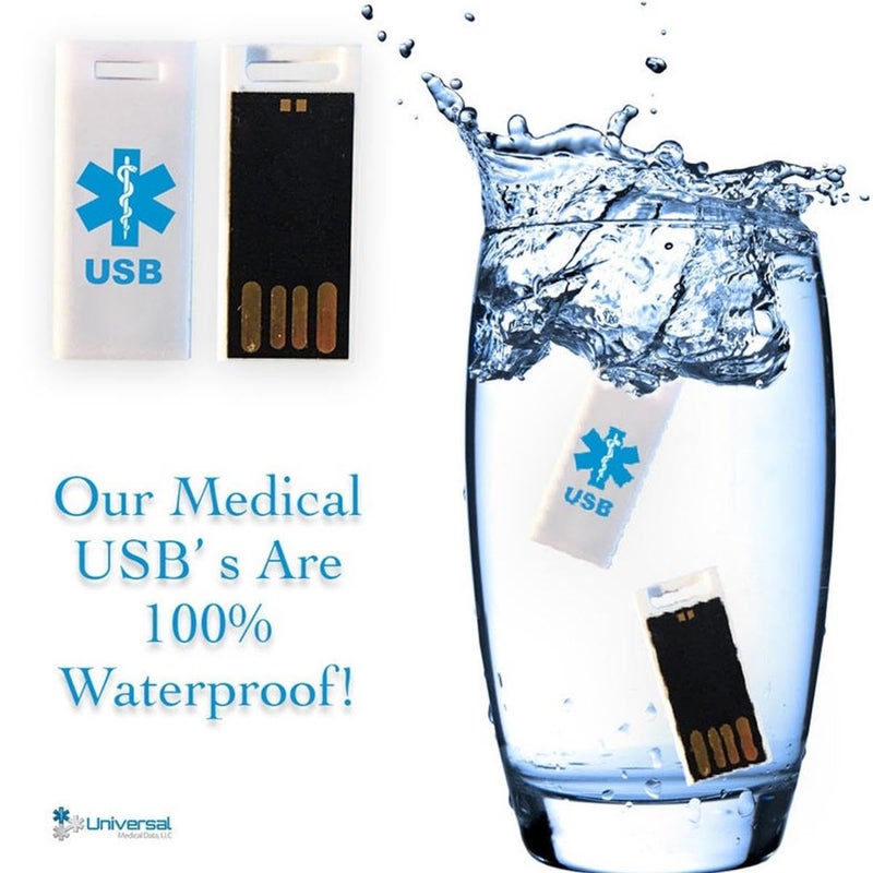 Universal Medical Data Blue Informer Lite Medical Alert Dog Tag. Includes: 2GB USB, Pre-Engraved Stainless-Steel Dog Tag, 27" Chain and Key Ring Wire Rope. Complimentary Access PHR (Personal Health Record) - Image 4
